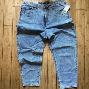 NWT H&M LOOSE MOM JEANS Divided High Waist Ankle Length Med Blue Wash US 14